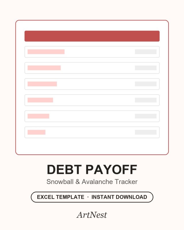 Excel Debt Snowball Planner – Digital Download for Fast Debt Payoff — printable wall art digital download