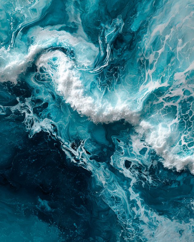 Teal Ocean Waves Aerial I | Abstract Coastal Wall Art | Printable Digital Download — printable digital download