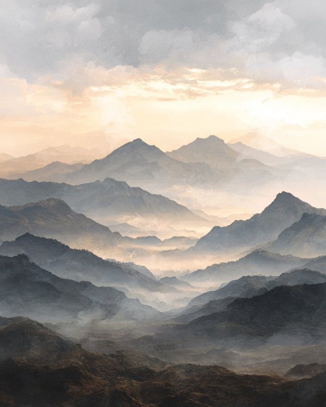 Misty Mountain Layers | Printable Landscape Wall Art | Digital Download for Home Decor — printable wall art digital download