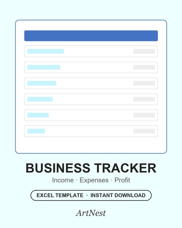 Small Business Income & Expense Tracker Excel Template – Digital Download