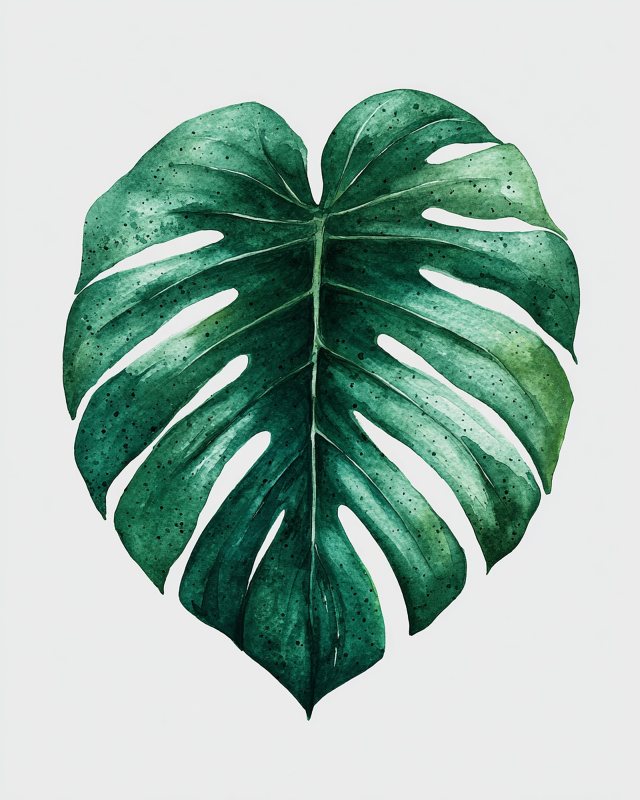 Emerald Monstera Leaf II Printable Wall Art | Botanical Digital Download for Home Décor — printable digital download
