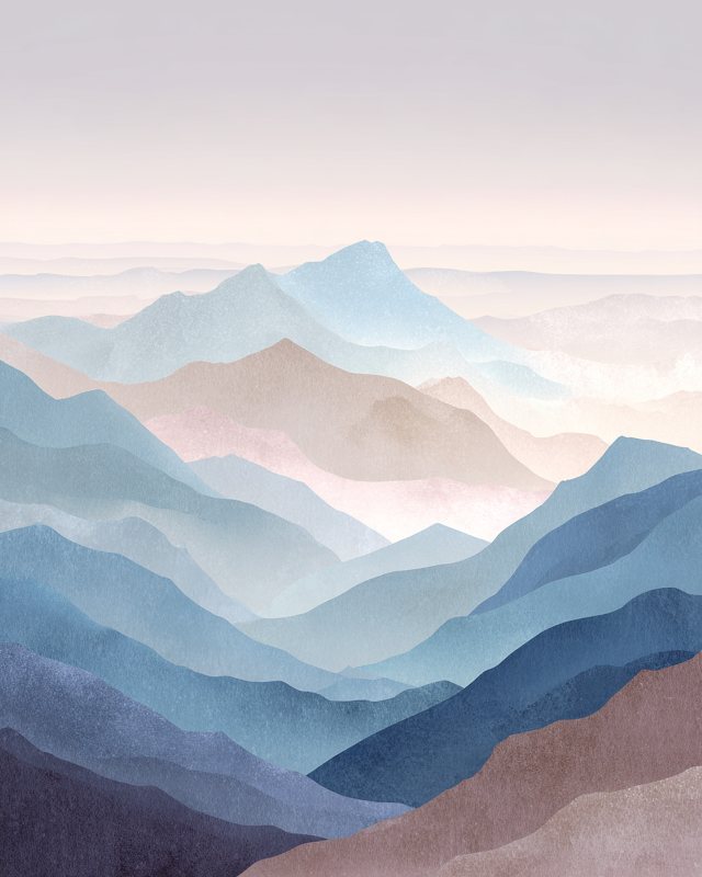 Pastel Mountain Layers II Printable Wall Art | Landscape Digital Download — printable digital download