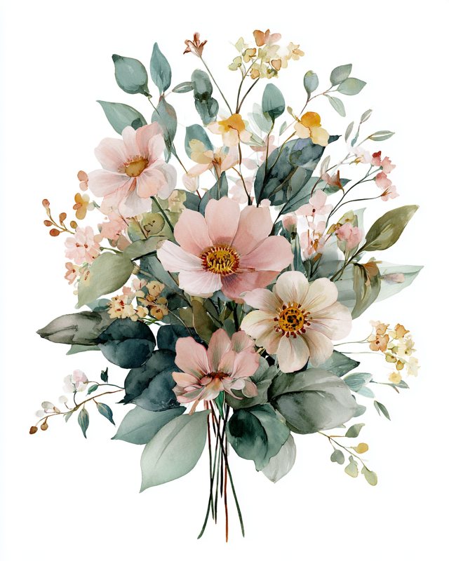 Wildflower Meadow Bouquet I Printable Botanical Wall Art | Digital Download for Home Decor — printable digital download