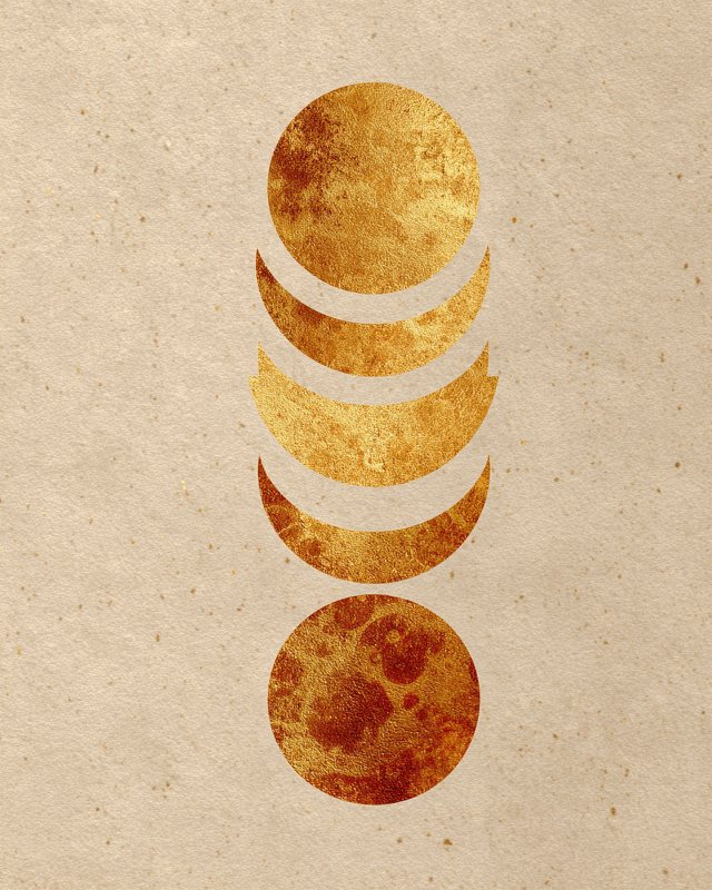 Gold Moon Phases I Abstract Wall Art | Printable Digital Download | Home Decor — printable digital download