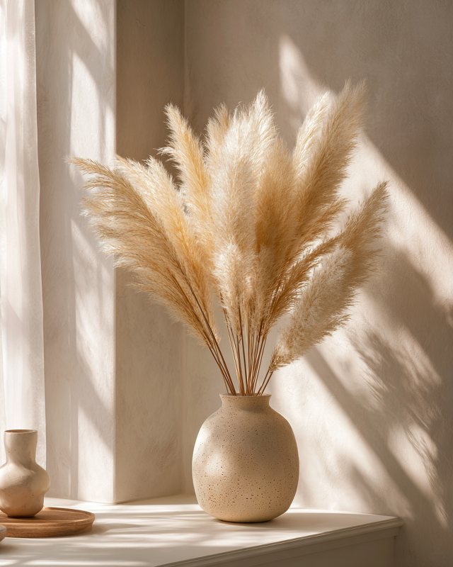 Pampas Grass Still Life I | Boho Botanical Print | Printable Wall Art Digital Download — printable digital download