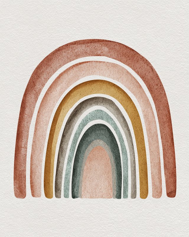 Boho Abstract Rainbow Wall Art | Earth Tone Digital Print | Instant Download — printable digital download