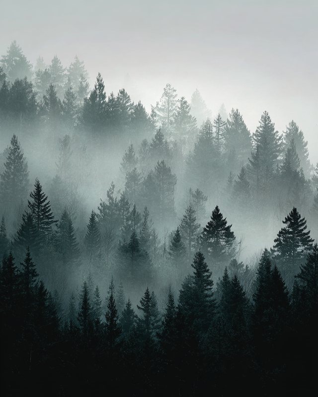 Misty Pine Forest I Printable Wall Art | Digital Download Landscape | Instant Home Decor — printable digital download