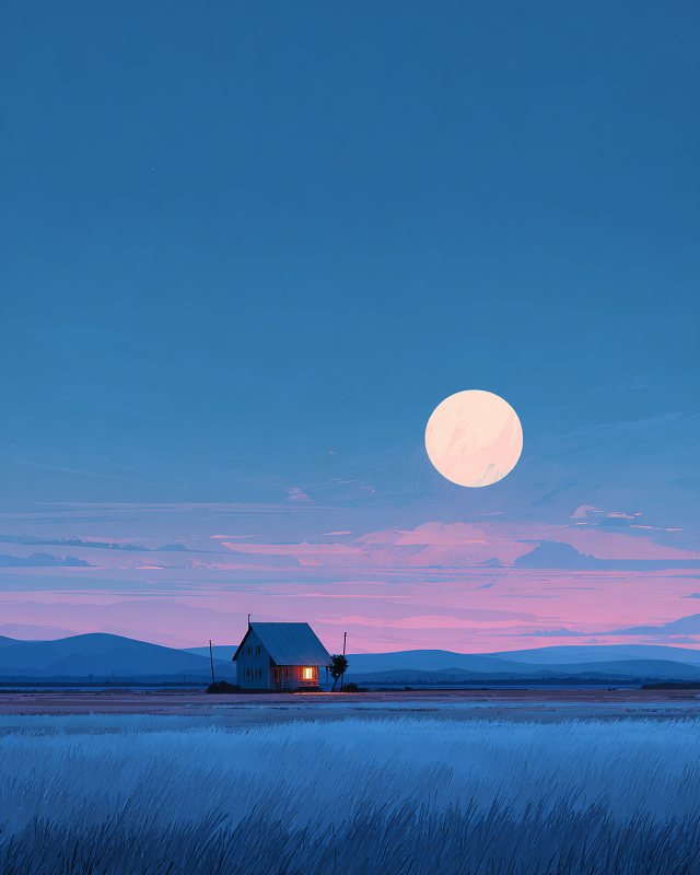Moonlit Night Field II Landscape Print | Starry Sky Wall Art | Instant Digital Download — printable digital download