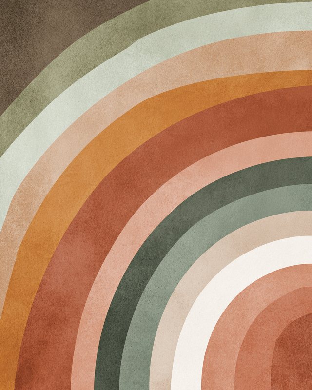 Boho Abstract Rainbow Wall Art | Earth Tone Printable Digital Download for Living Room Decor — printable digital download