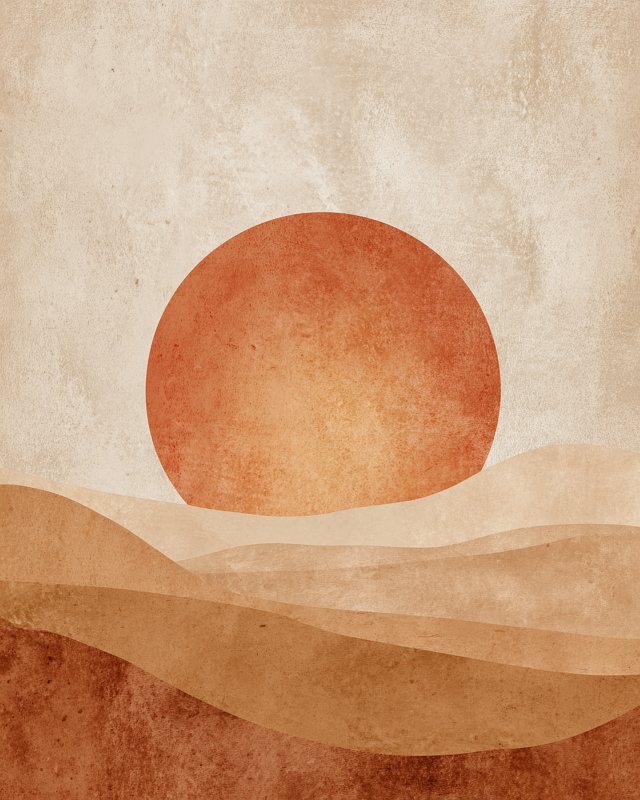 Desert Sun Boho Minimal I | Abstract Printable Wall Art | Digital Download for Home Decor — printable digital download