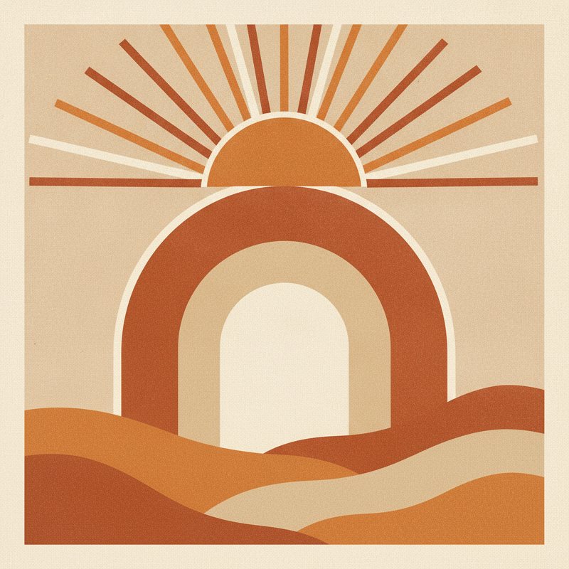 Terracotta Sun Arch Boho Abstract Wall Art | Printable Home Decor | Instant Digital Download — printable digital download