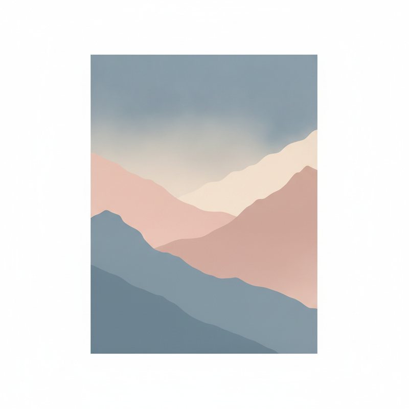 Pastel Mountains Landscape Print | Printable Wall Art | Digital Download for Home Decor — printable digital download