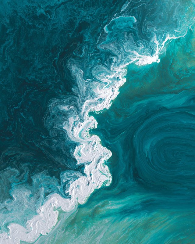 Teal Ocean Waves Aerial II | Abstract Printable Wall Art | Digital Download for Home Decor — printable digital download