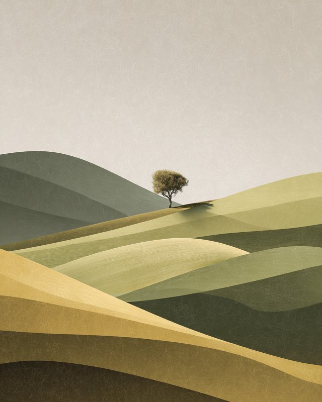 Rolling Hills Lone Tree I Printable Landscape Wall Art | Digital Download for Home Decor — printable digital download
