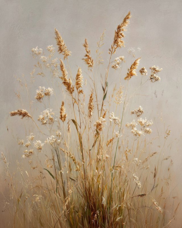 Delicate Meadow Grasses Wall Art | Printable Digital Download for Home Décor — printable wall art digital download