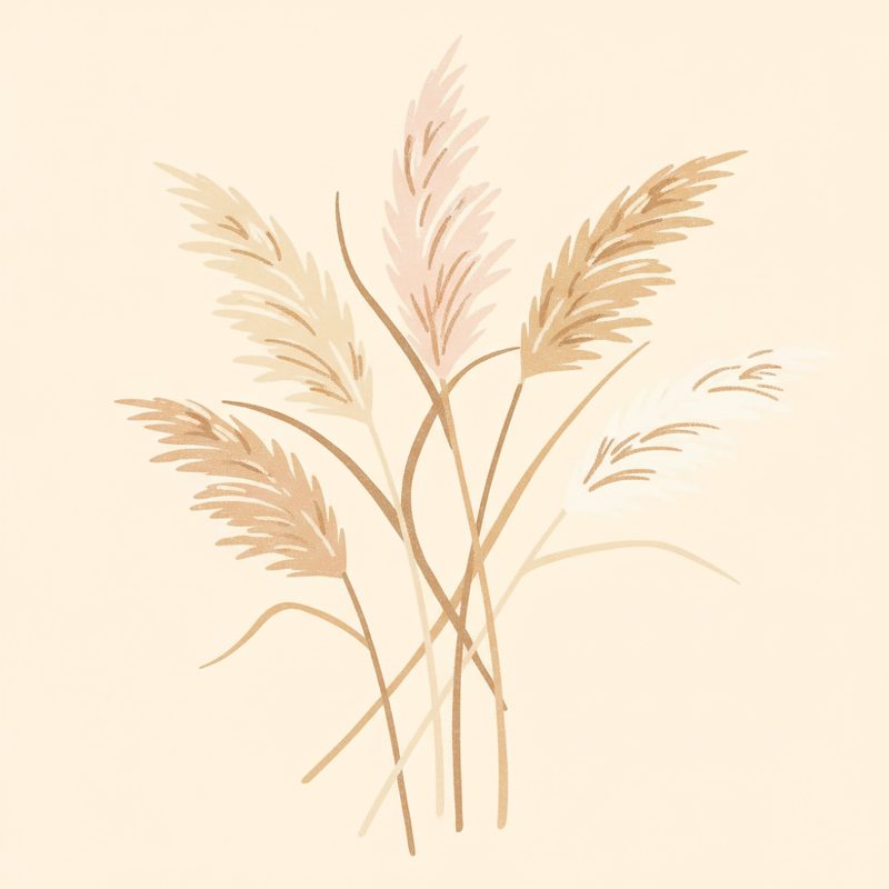 Pampas Grass Neutral Print | Boho Botanical Wall Art | Printable Home Decor Digital Download — printable digital download