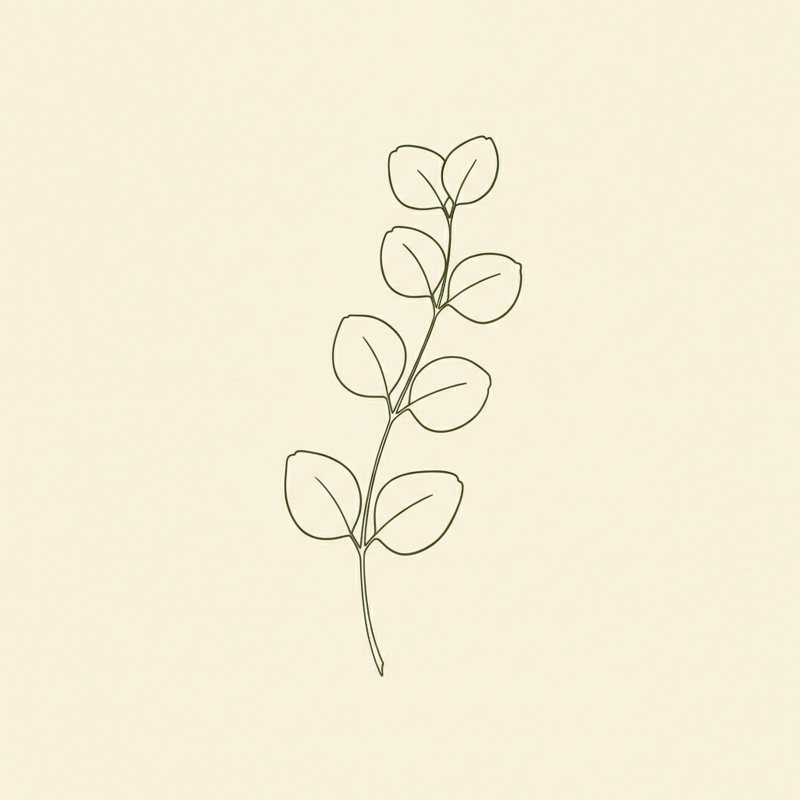 Eucalyptus Branch Line Art | Minimalist Botanical Print | Printable Wall Decor | Digital Download — printable digital download