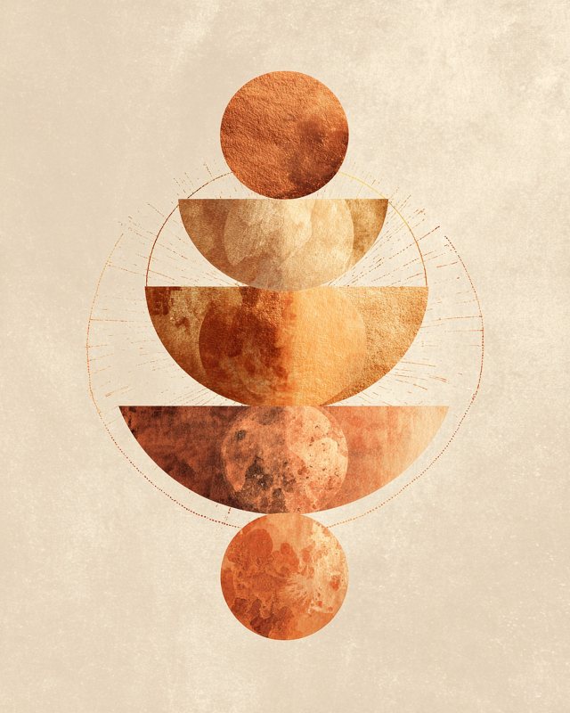 Gold Moon Phases II Abstract Wall Art | Printable Digital Download for Home Décor — printable digital download