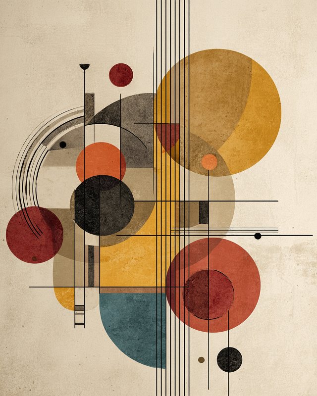 Bauhaus Geometric Circles I | Abstract Wall Art Printable | Digital Download — printable digital download
