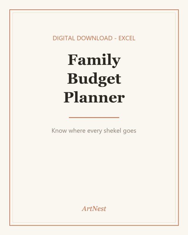 Family Budget Planner Excel Template | Monthly Budget Spreadsheet | Instant Digital Download