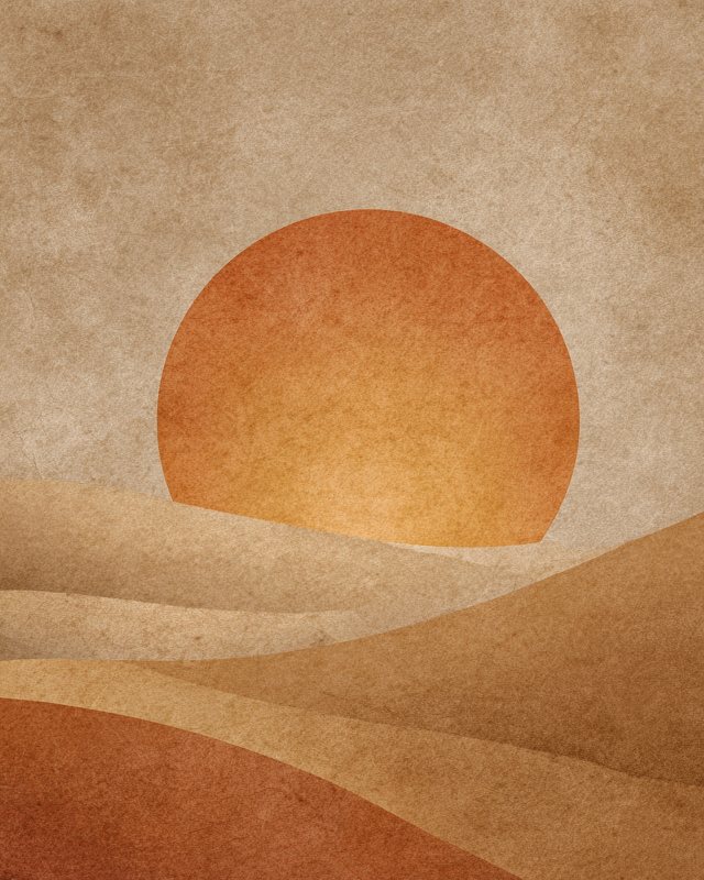 Boho Desert Sun Minimalist Abstract Wall Art | Printable Digital Download for Living Room Decor — printable digital download