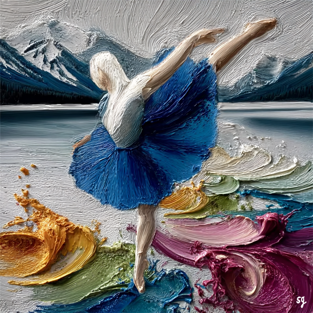 Dancer by Serene Mountain Lake