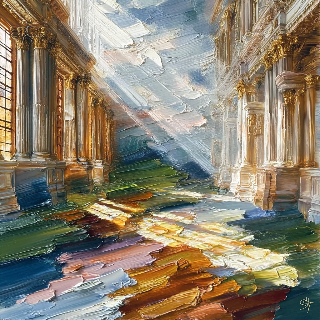 Golden Light on Marble Halls
