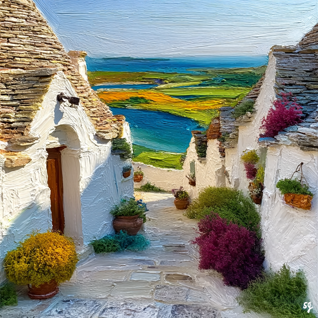 Trulli Houses by the Sea