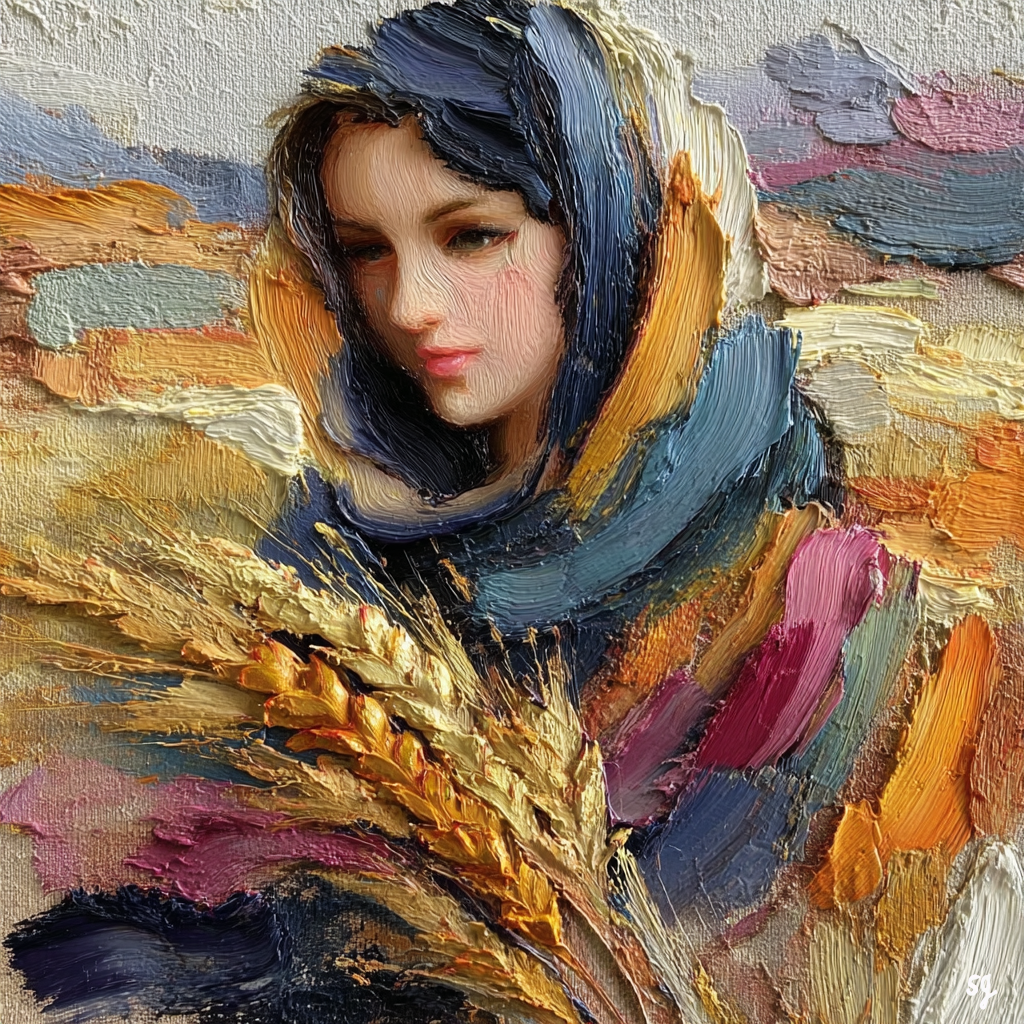 Woman with Golden Wheat Sheaf