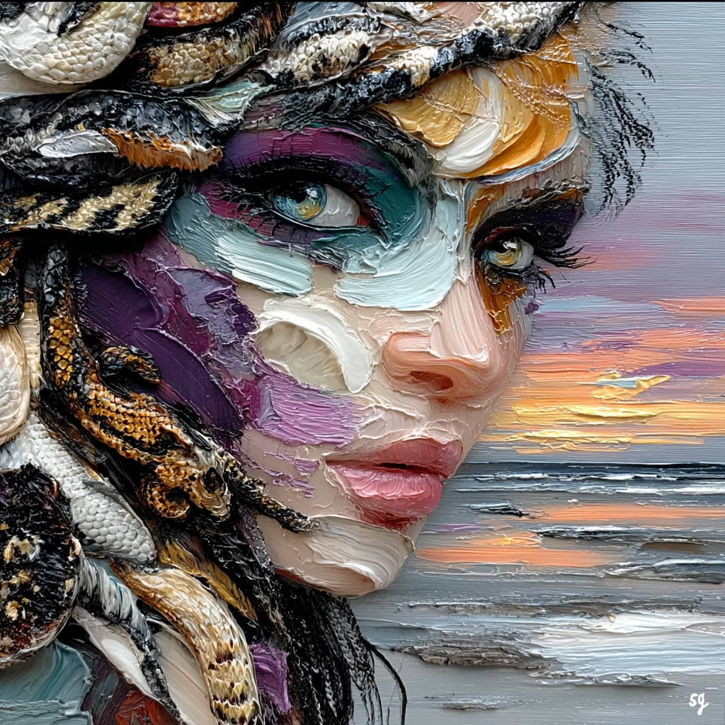 Serpentine Gaze at Sunset