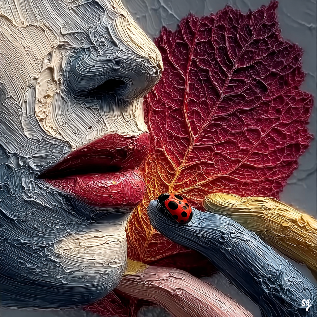 Ladybug on Sculpted Lips