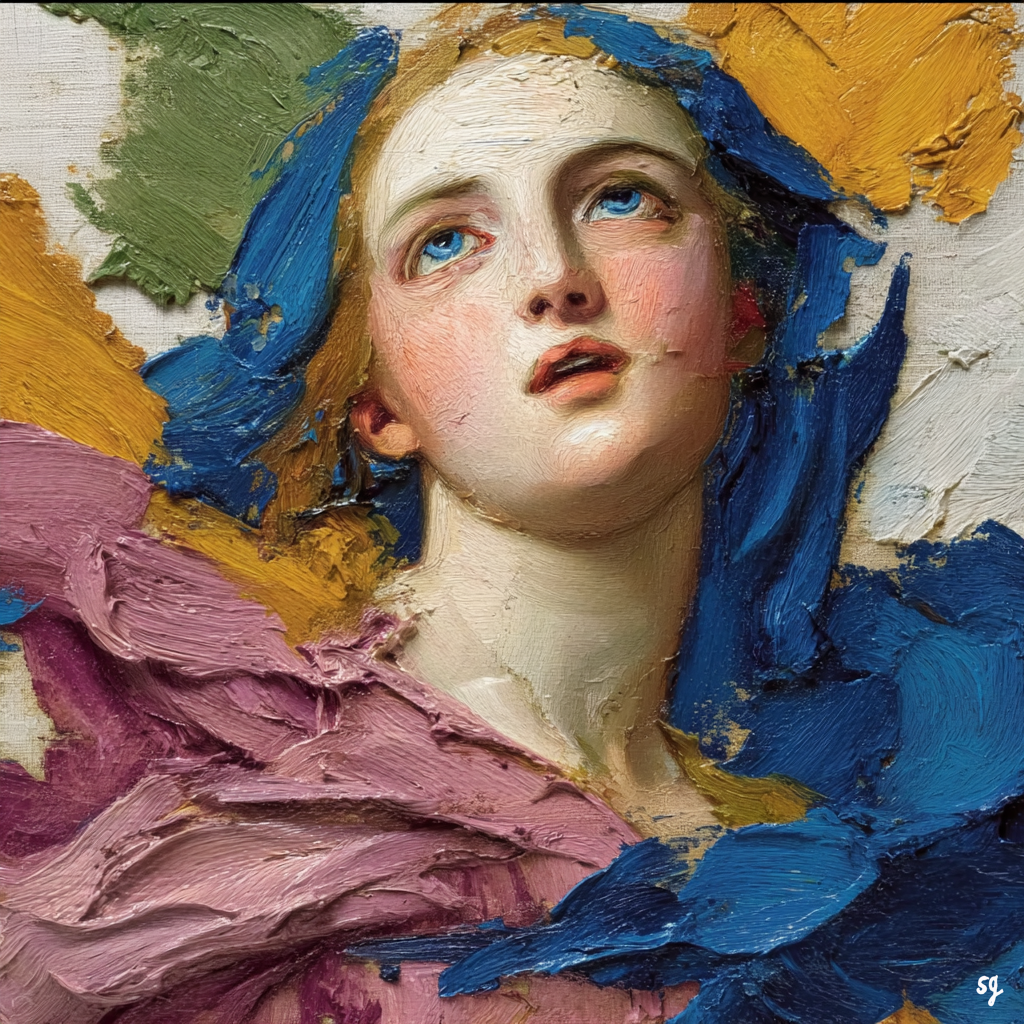 Vivid Portrait of Contemplative Beauty