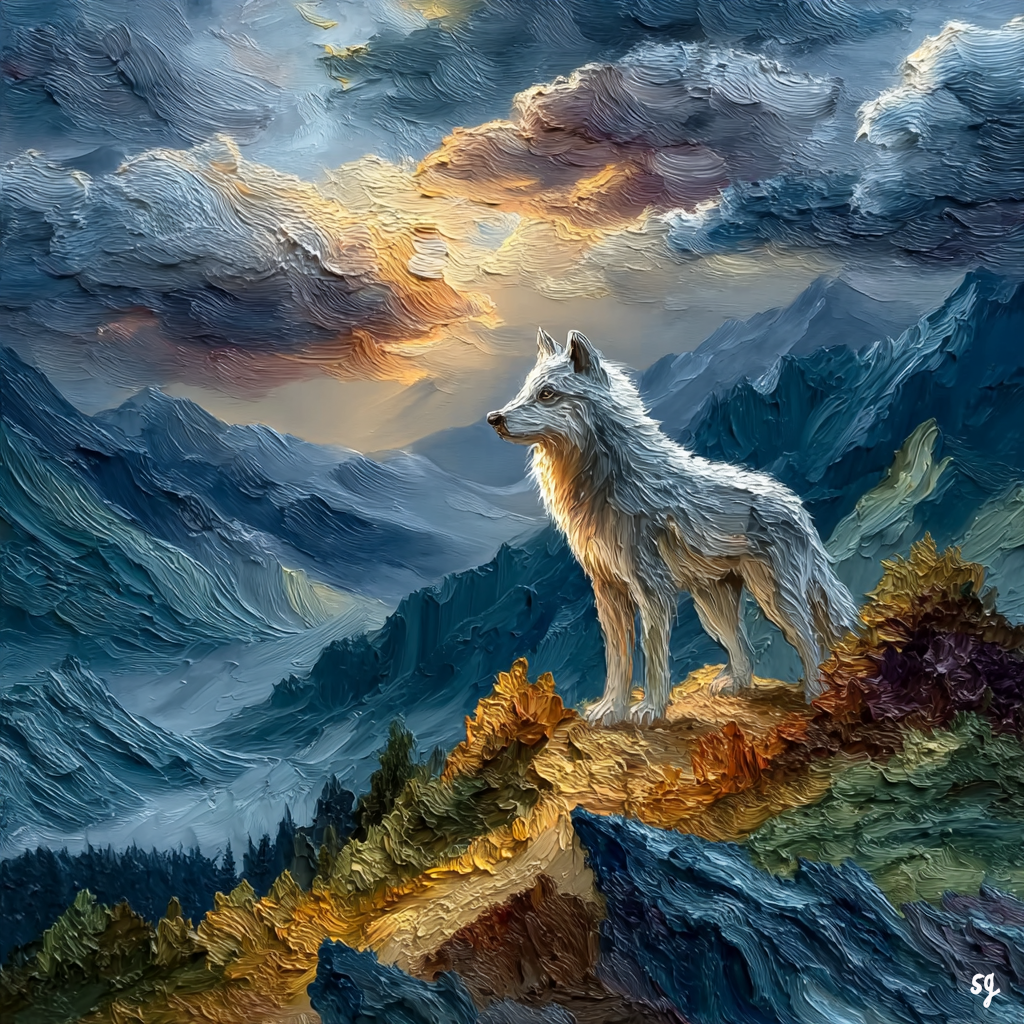 Majestic Wolf on Mountainous Vigil