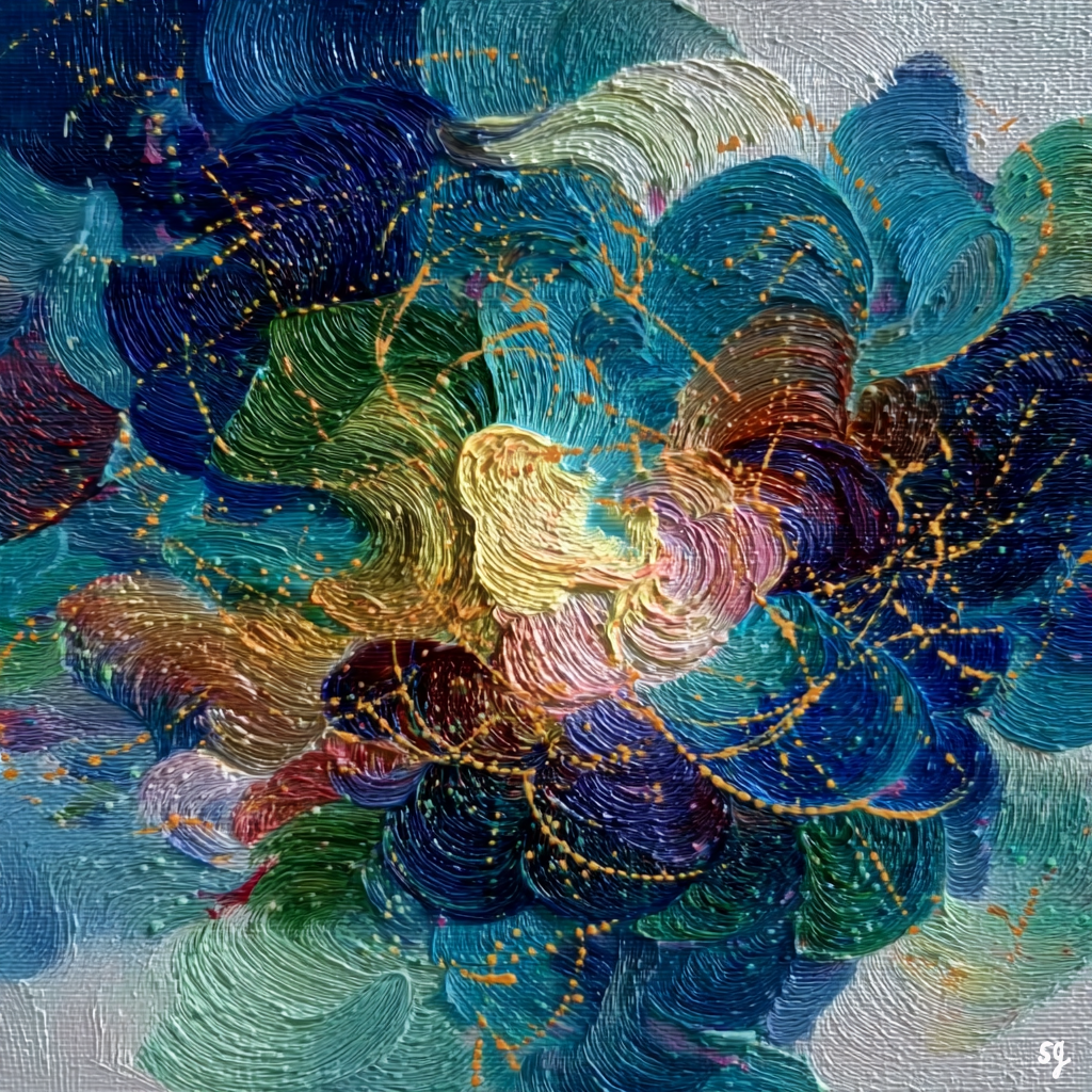 Turbulent Bloom of Midnight Hues