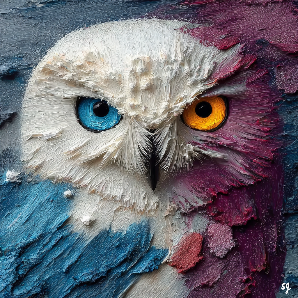 Contrasting Owl's Piercing Gaze