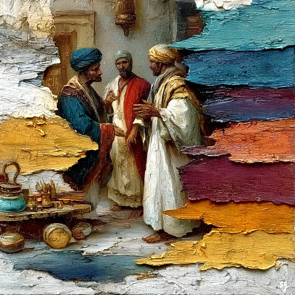 Turquoise Conversations in Golden Light