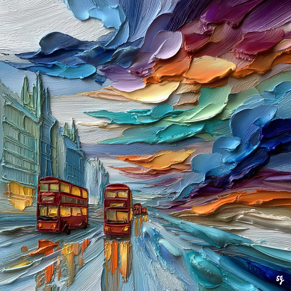 London Street Scene at Dusk