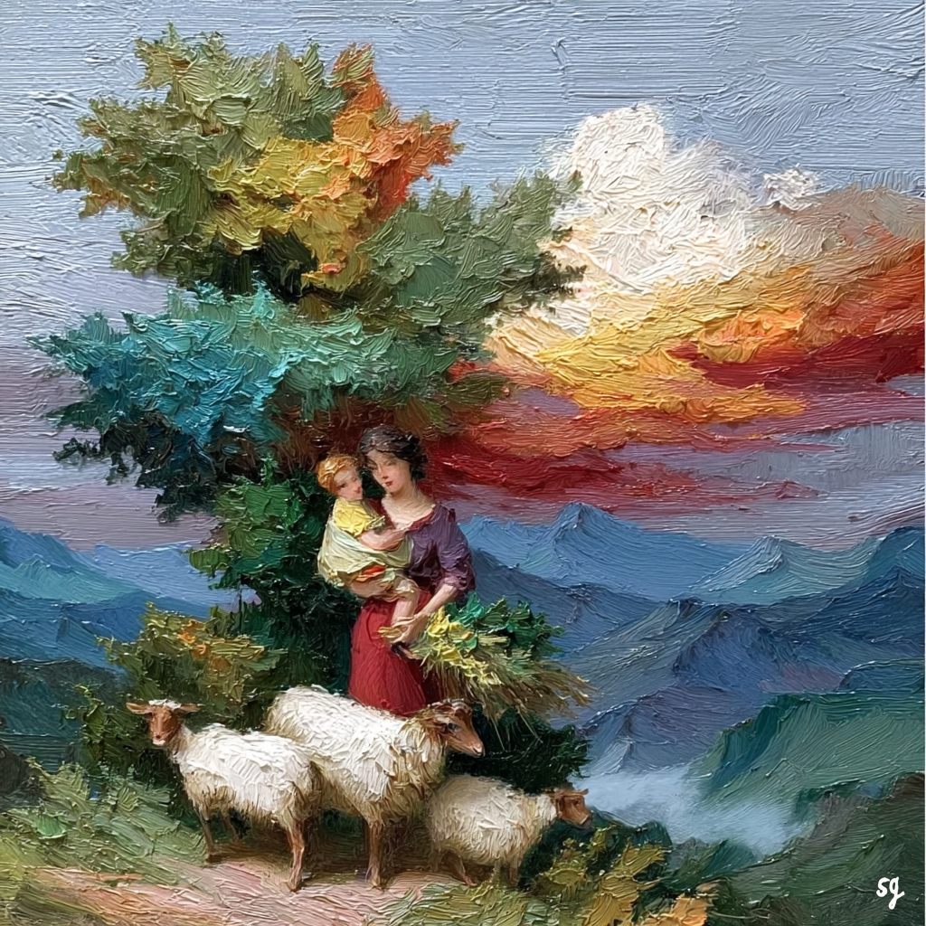 Serene Mountain Pastoral Scene