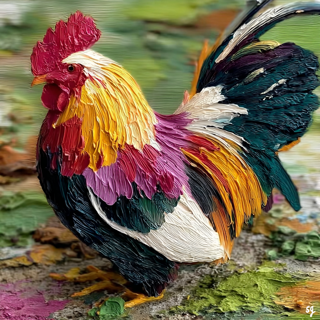 Vibrant Rooster in Morning Light
