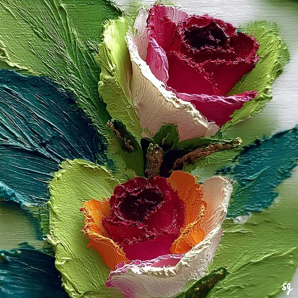 Vibrant Roses in Emerald Foliage
