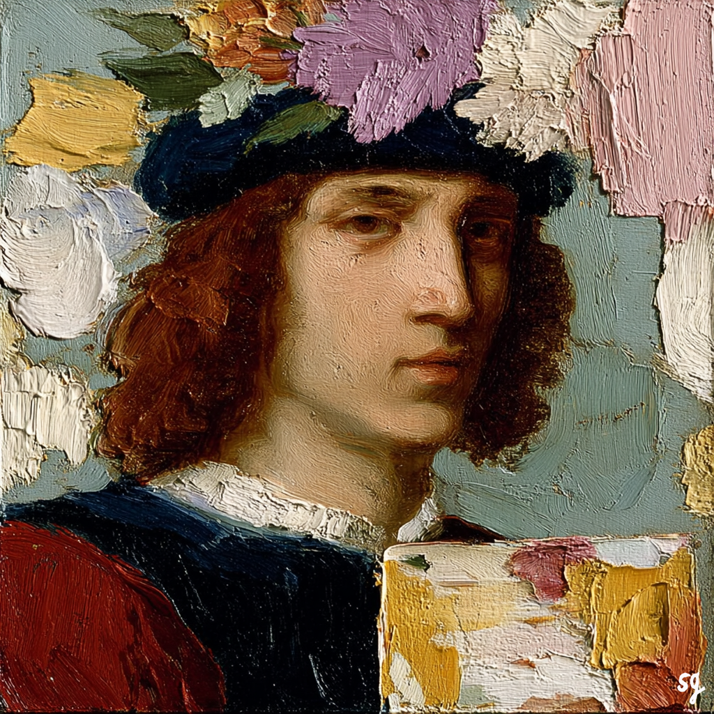 Renaissance Youth with Floral Crown