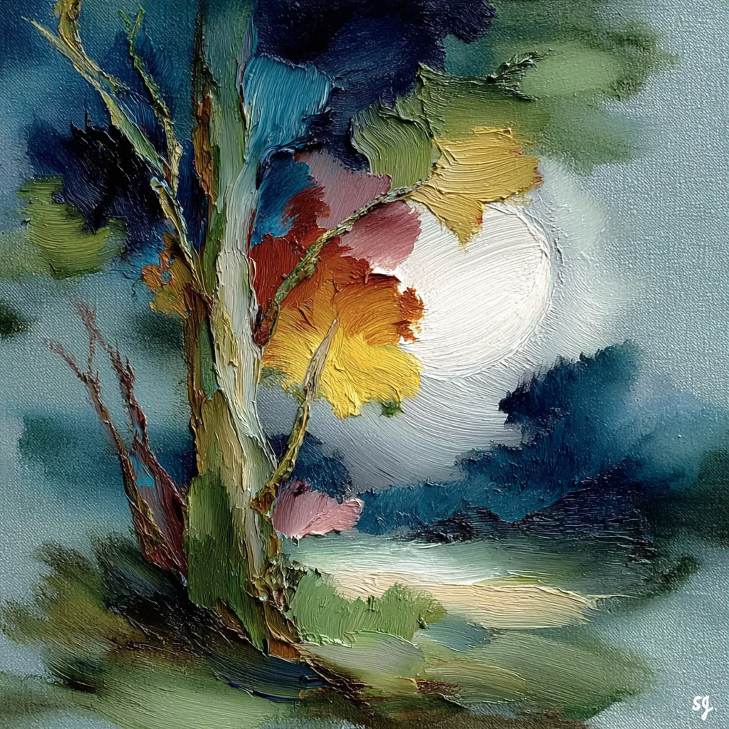 Moonlit Tree of Vibrant Change