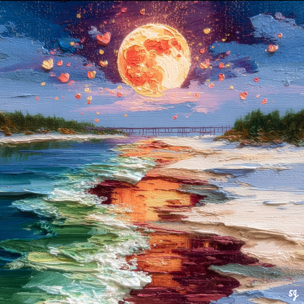 Moonlit Serenade by the Shore