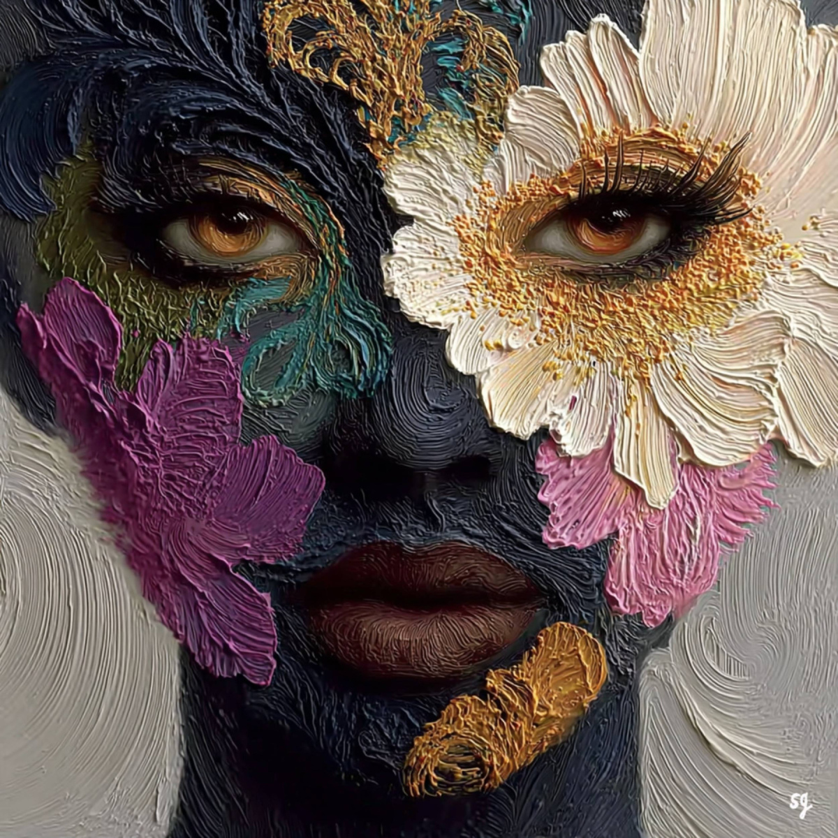 Floral Dreams on Dark Canvas