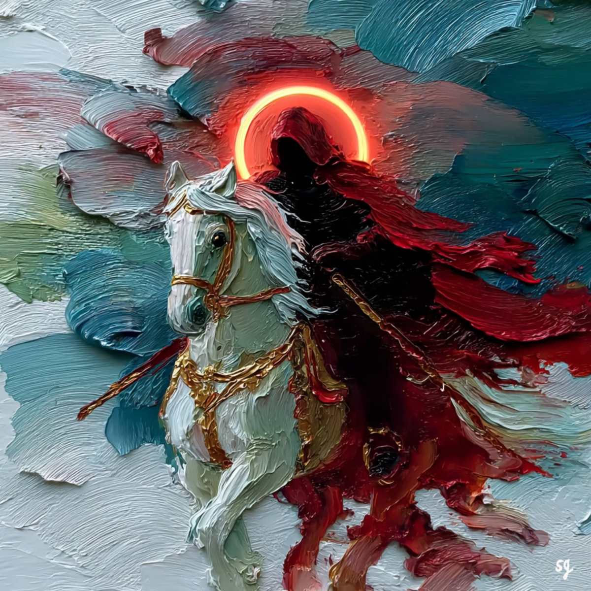 Ethereal Rider on White Stallion