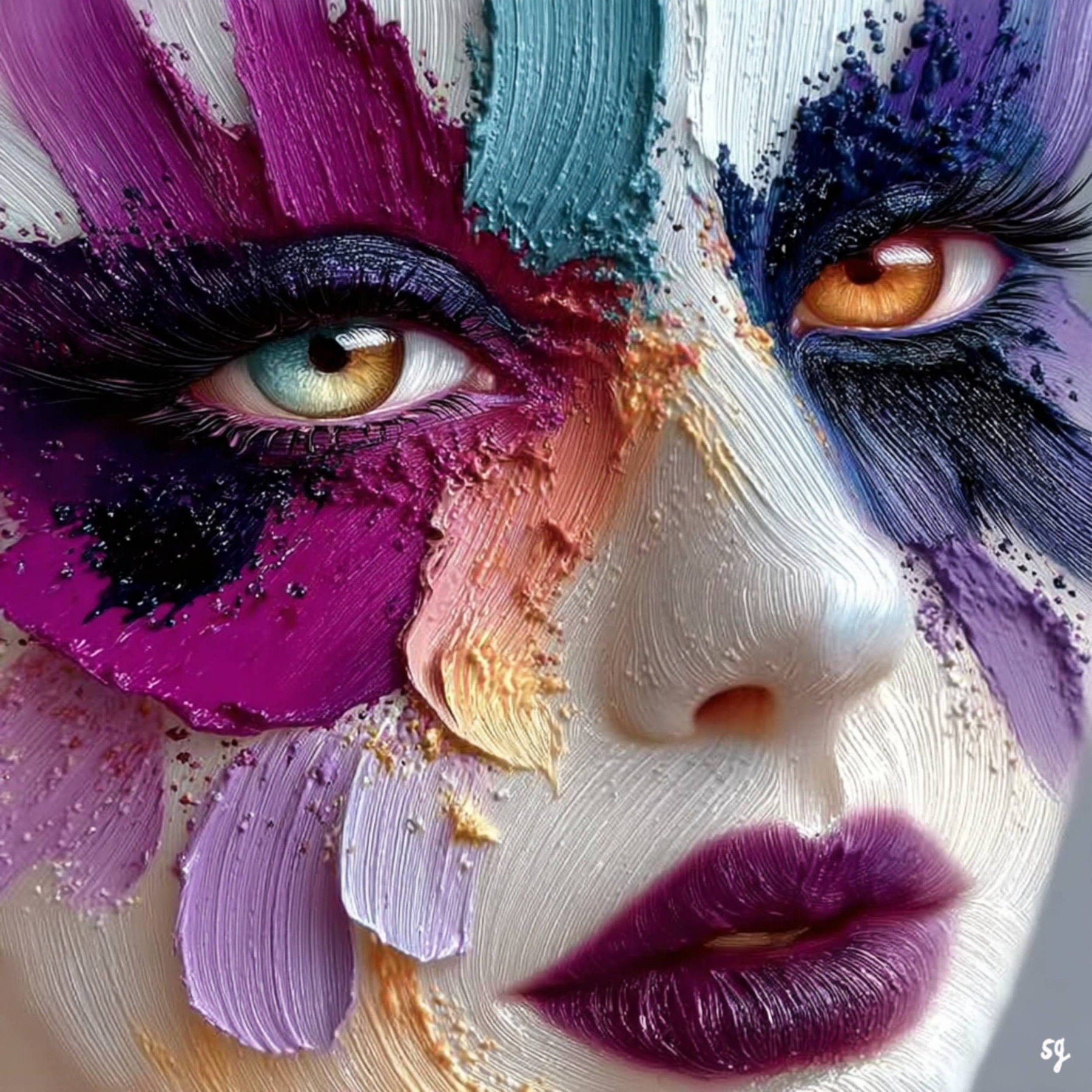 Vibrant Portrait of Contrasting Beauty