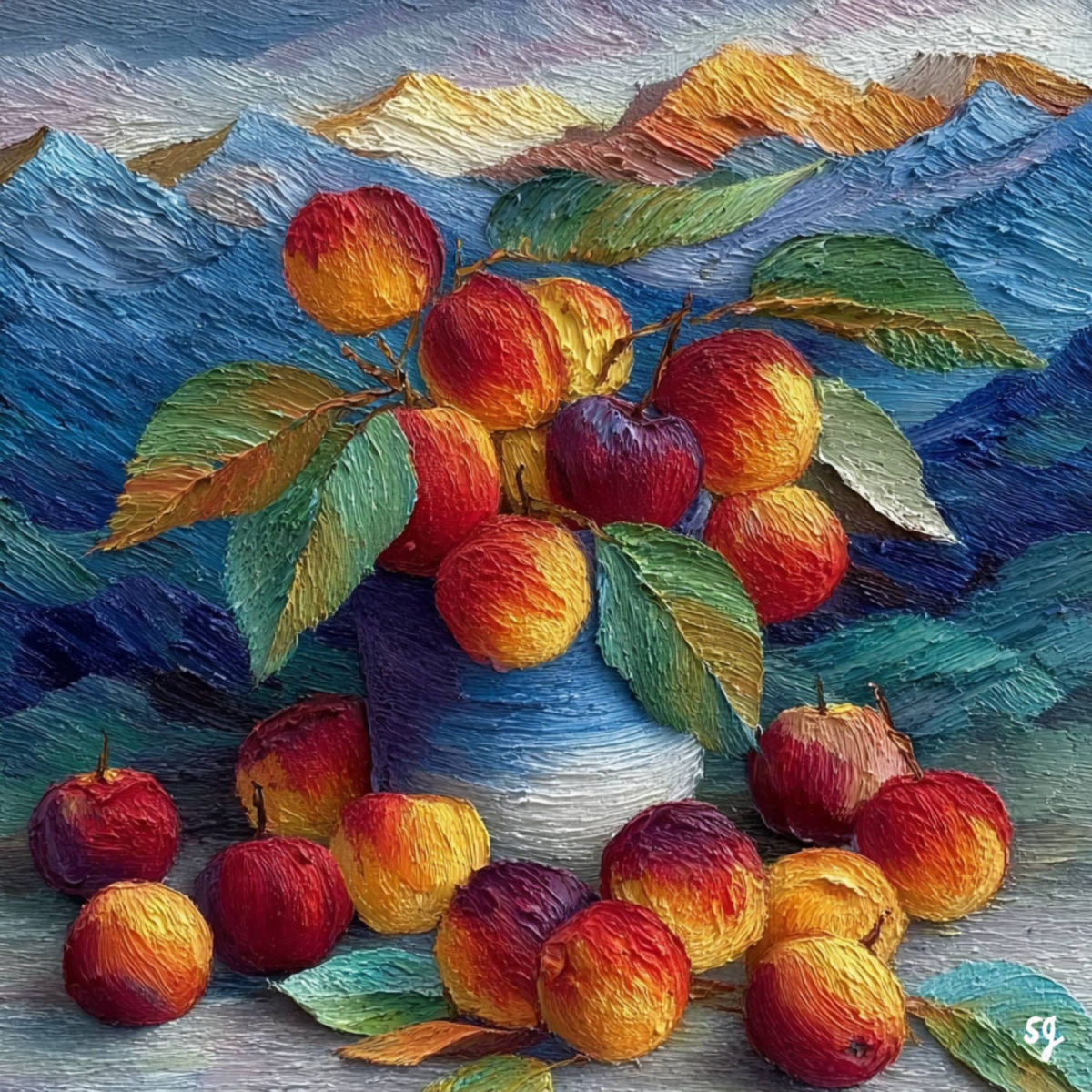 Vibrant Harvest of Sunset Apples