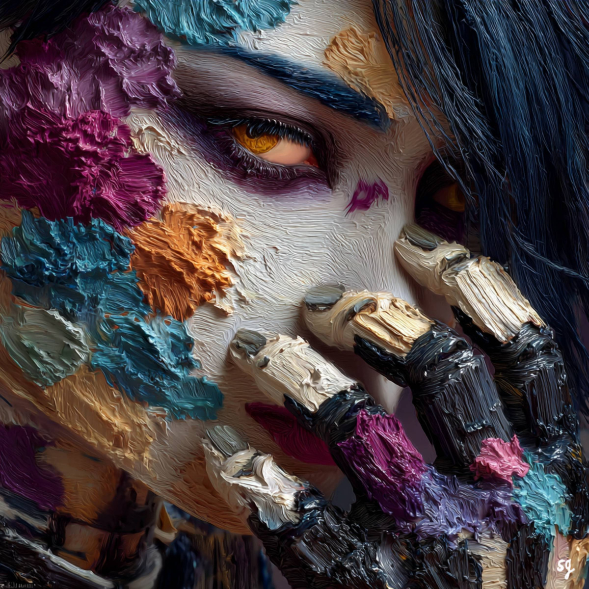 Vibrant Fragmented Portrait