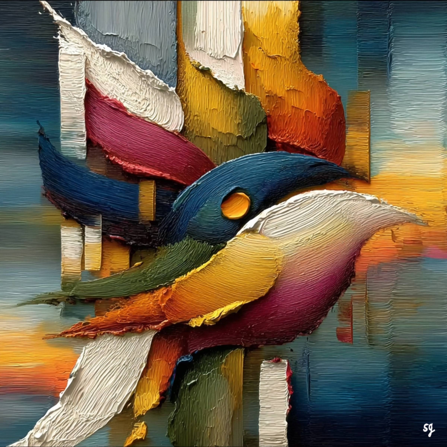 Vibrant Avian Abstraction Unfolds