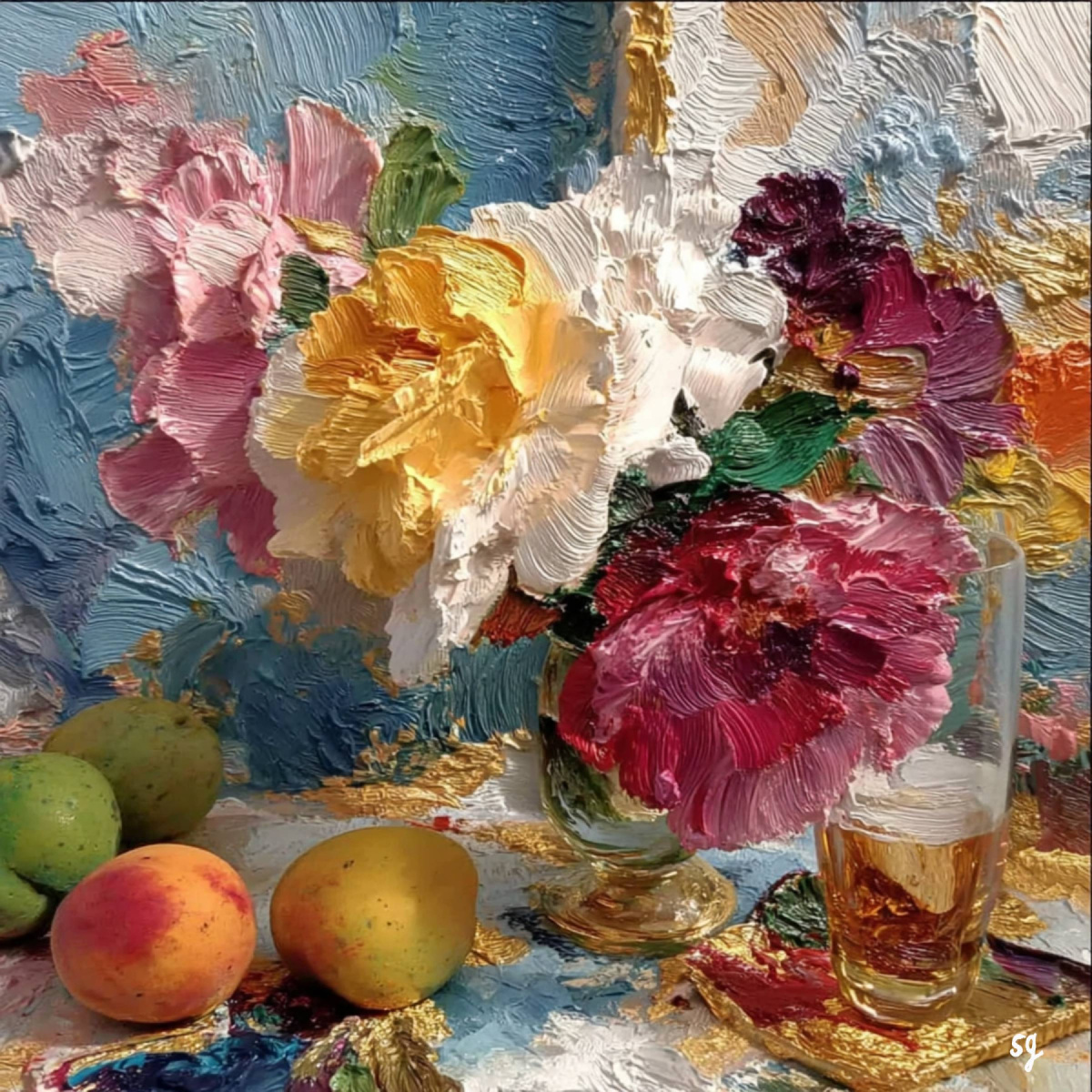 Vibrant Peonies and Golden Glow